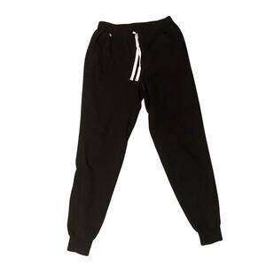 FIGS Jogger Pants Womens Small Black Drawstring Scrub Lounge Ribbed Cuffs